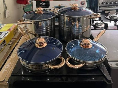 Set de Calderos de 8 Piezas en Acero Inoxidable, marca Princeware