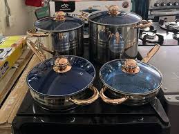 Set de Calderos de 8 Piezas en Acero Inoxidable, marca Princeware